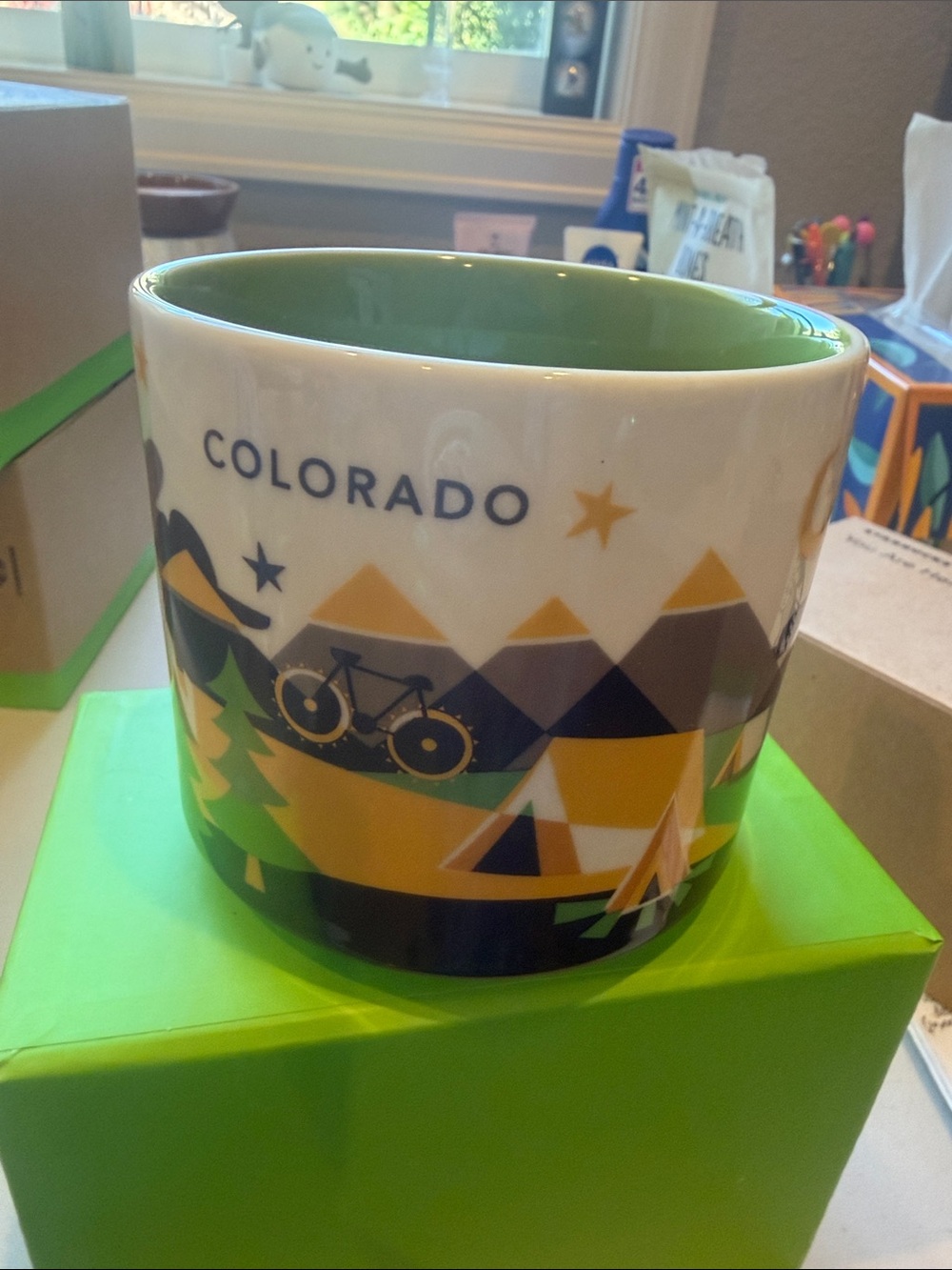 Starbucks Colorado you are here 2013 Green Interior Ceramic Mug